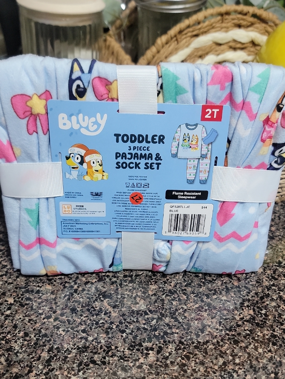 💙Bluey Toddler 3-Piece Pajama & Sock Set (2T) 💙